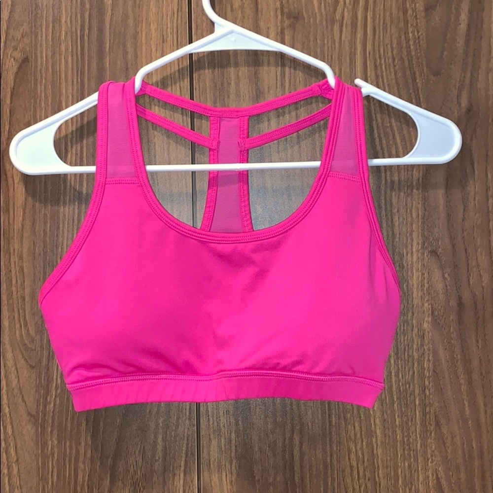 Forever 21 Hot Pink Strap Sheer Sports Bra